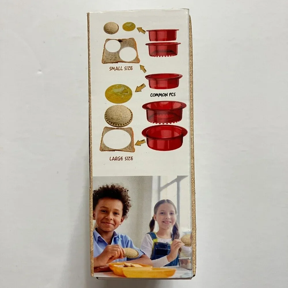 Sandwich Cutter & Sealer Set For Kids School Lunch Red Circle Round New